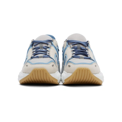 Shop Acne Studios Off-white & Blue Rockaway Sneakers In Light Blue/