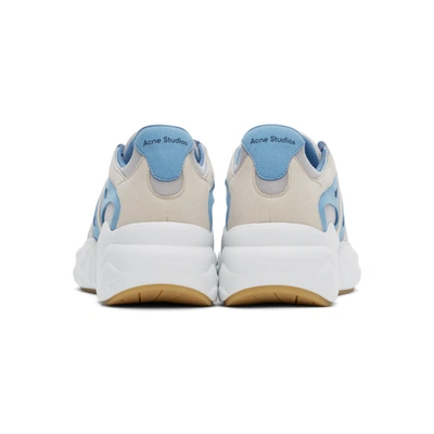 Shop Acne Studios Off-white & Blue Rockaway Sneakers In Light Blue/