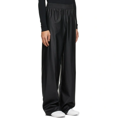 Shop Raf Simons Black Faux-leather Trousers In 00099 Black