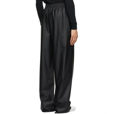 Shop Raf Simons Black Faux-leather Trousers In 00099 Black