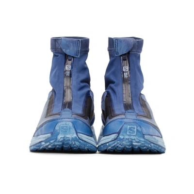 Shop 11 By Boris Bidjan Saberi Blue Salomon Edition Bamba 2 High Sneakers In Synth Blue