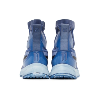 Shop 11 By Boris Bidjan Saberi Blue Salomon Edition Bamba 2 High Sneakers In Synth Blue