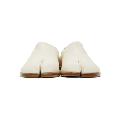 Shop Maison Margiela Off-white Tabi Slip-on Loafers In T1003 White