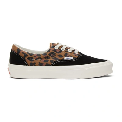 Shop Vans Black & Brown Og Era Lx Sneakers In Leopard Black/marshm