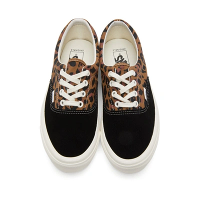 Shop Vans Black & Brown Og Era Lx Sneakers In Leopard Black/marshm