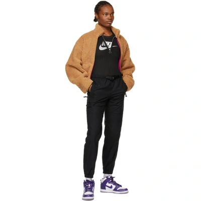 Shop Nike Tan Sherpa Sportswear Jacket In Flax/cactus Flower