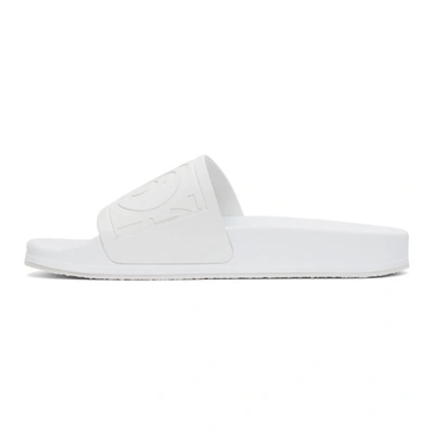 Shop Mm6 Maison Margiela White Logo Slides In T1003 White