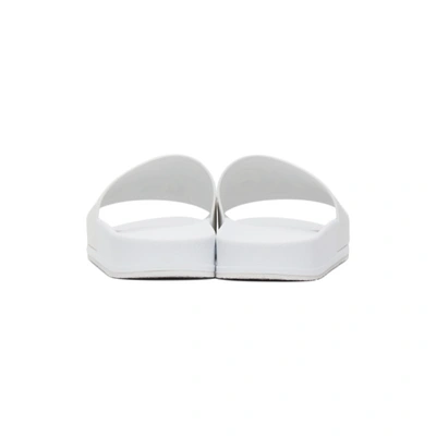 Shop Mm6 Maison Margiela White Logo Slides In T1003 White