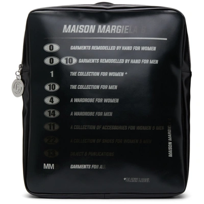 Shop Mm6 Maison Margiela Black Motorcross Logo Backpack In T8013 Black