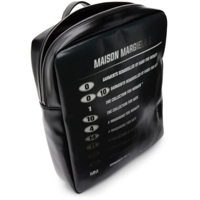 Shop Mm6 Maison Margiela Black Motorcross Logo Backpack In T8013 Black