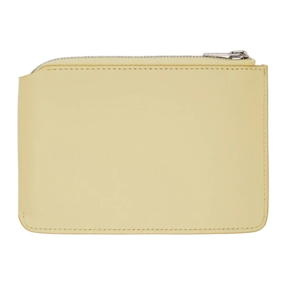 Shop Acne Studios Yellow Logo Pouch In Abv Vanilla