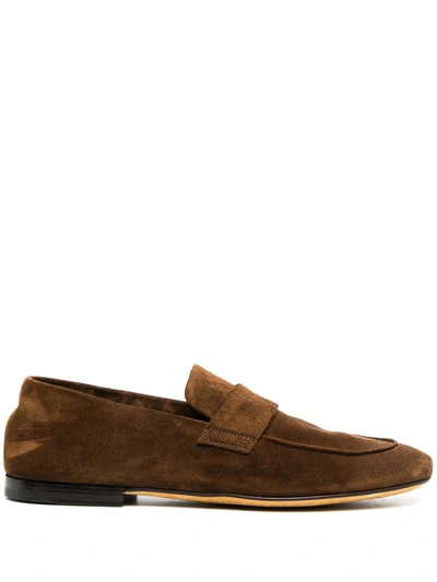 Shop Officine Creative Airto 1 Suede Loafers In Brown