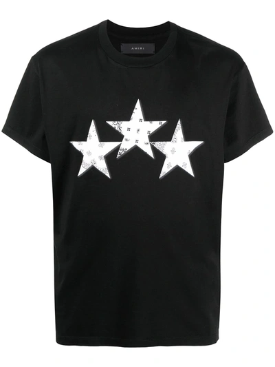 Shop Amiri Bandana Stars-print Cotton T-shirt In Black