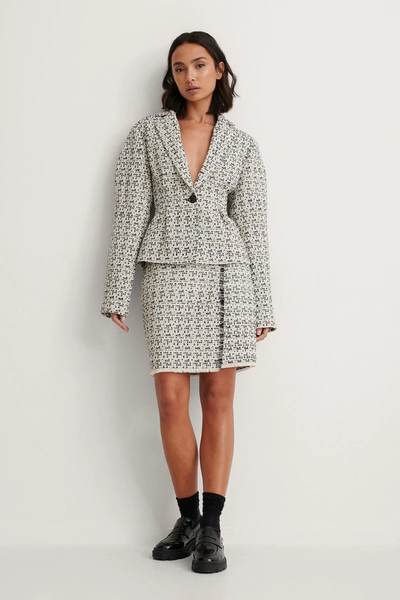 Shop Na-kd Classic Tweed Blazer Checkered In Black/white