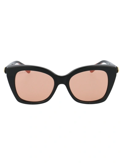 Shop Gucci Eyewear Butterfly Frame Sunglasses In Black