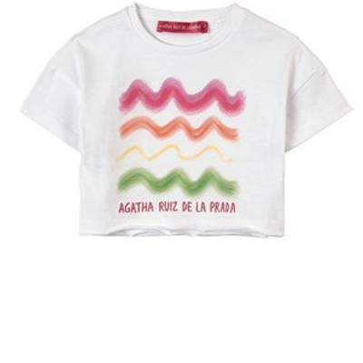 Shop Agatha Ruiz De La Prada White Branded Crop T-shirt