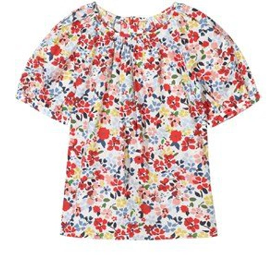 Shop Bonpoint Cream Floral Top In Red