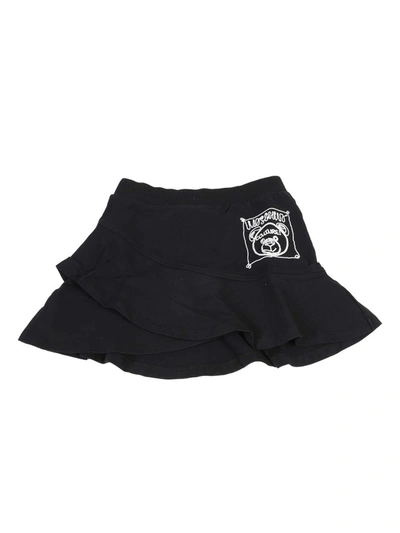 Shop Moschino Flounced Mini Skirt In Black