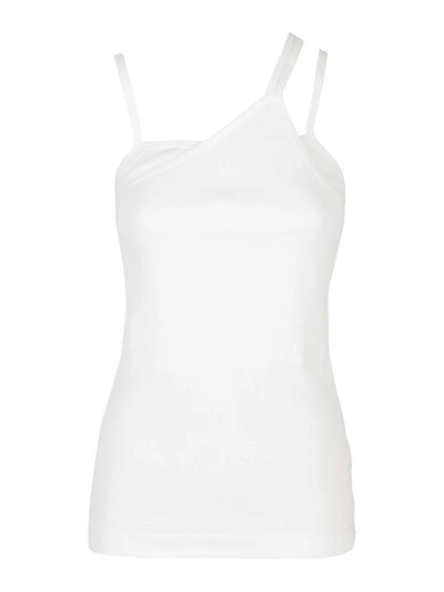 Shop Helmut Lang Asymmetrical Top In White