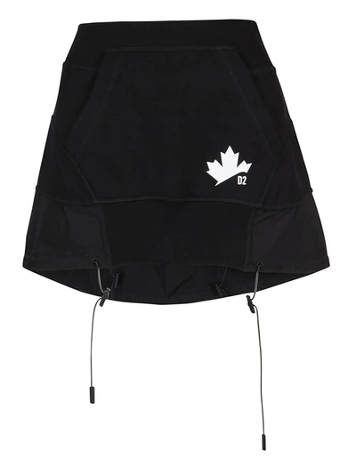 Shop Dsquared2 Drawstring Skirt In Black
