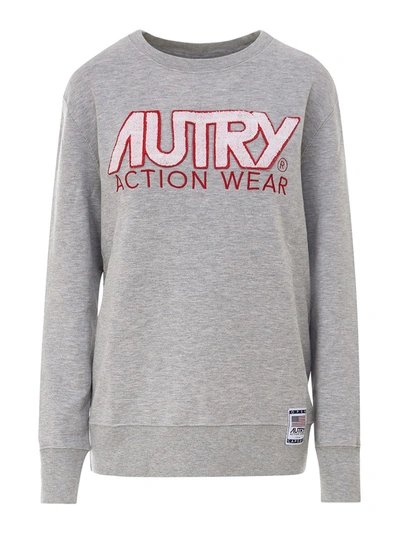 Shop Autry Logo Embroidery Sweatshirt In Grey