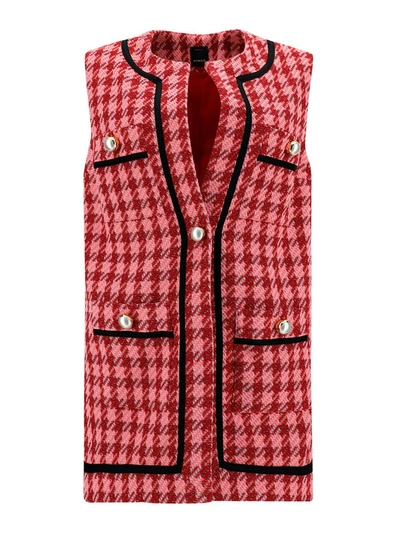 Shop Pinko Houndstooth Patterned Vest In Pink