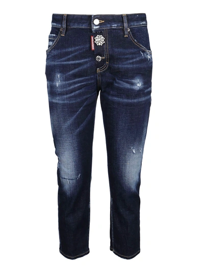 Shop Dsquared2 Cool Girl Cropped Jeans In Medium Wash