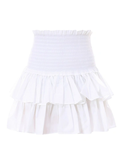 Shop Dondup Flounced Skirt In White