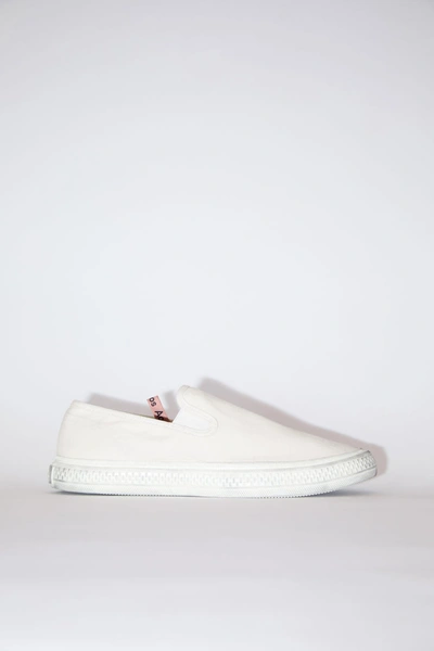 Shop Acne Studios Canvas Sneakers Off White/off White