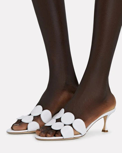 Shop Manolo Blahnik Haribalmu Leather Slide Sandals In White