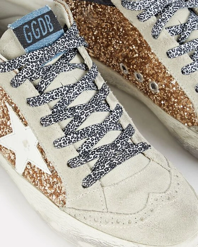 Shop Golden Goose Mid Star Glitter Sneakers In Gold
