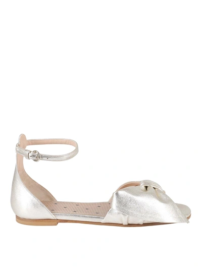 Shop Red Valentino Laminated Leather Sandals In Gold