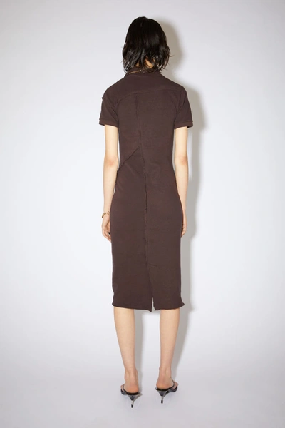 Shop Acne Studios Pique Polo Dress Dark Brown