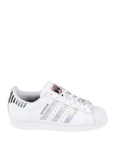 Adidas Originals Zebra Superstar Bold Sneakers In White | ModeSens