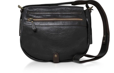 Shop Chiarugi Designer Handbags Genuine Leather Medium Shoulder Bag In Noir