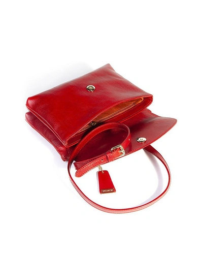 Shop Chiarugi Designer Handbags Genuine Leather Crossbody Bag In Rouge