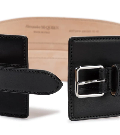 Shop Alexander Mcqueen Leather Belt In Black
