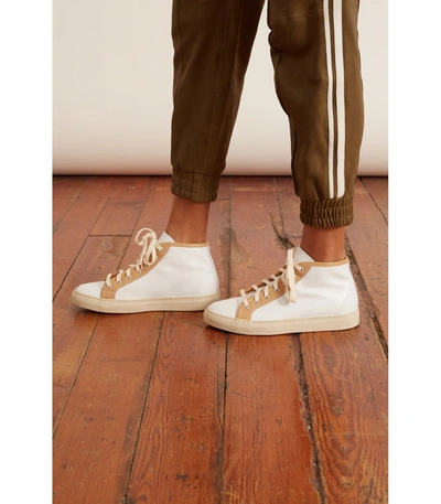 Shop Sofie D'hoore Fyodor Leather High-top Sneakers In White/sand