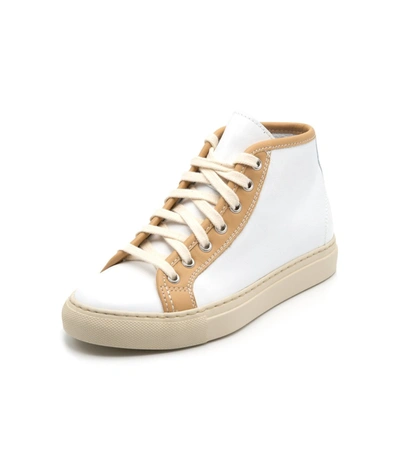 Shop Sofie D'hoore Fyodor Leather High-top Sneakers In White/sand