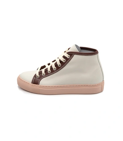 Shop Sofie D'hoore Fyodor Leather High-top Sneakers In Off White/auburn
