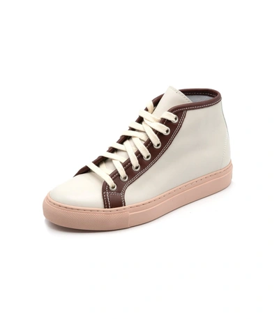 Shop Sofie D'hoore Fyodor Leather High-top Sneakers In Off White/auburn