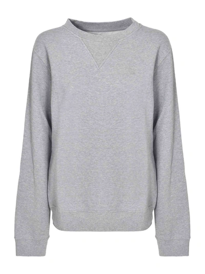 Shop Maison Margiela Embroidered Logo Sweatshirt In Grey