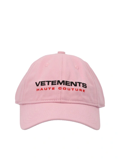 Shop Vetements Logo Cap In Pink