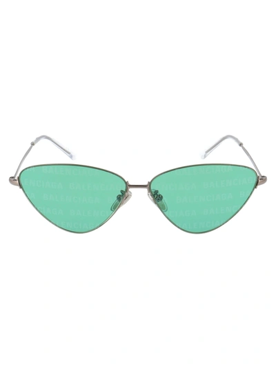 Shop Balenciaga Bb0015s Sunglasses In 011 Grey Grey Green