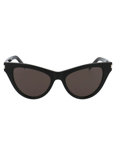 Shop Saint Laurent Sl 425 Sunglasses In 001 Black Black Black