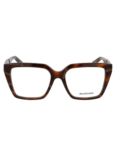 Shop Balenciaga Bb0130o Glasses In 002 Havana Havana Transparent