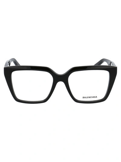 Shop Balenciaga Bb0130o Glasses In 001 Black Black Transparent