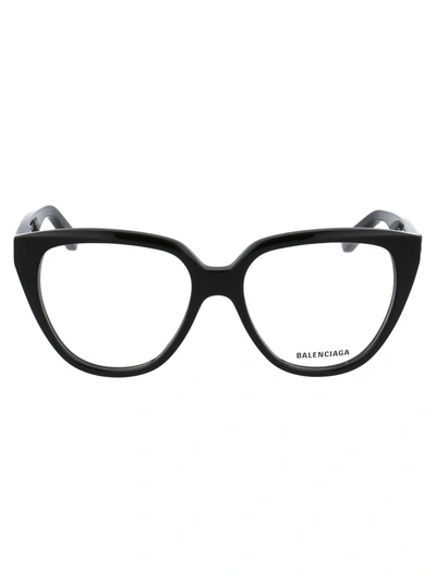 Shop Balenciaga Bb0129o Glasses In 001 Black Black Transparent