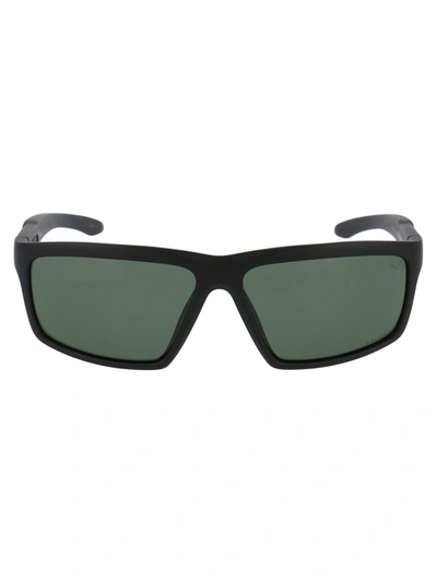 Puma Pu0324s Sunglasses In 004 Black Black Green