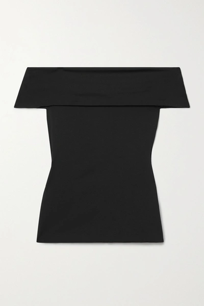 Shop Theory Sabrynna Off-the-shoulder Stretch-jersey Top In Black